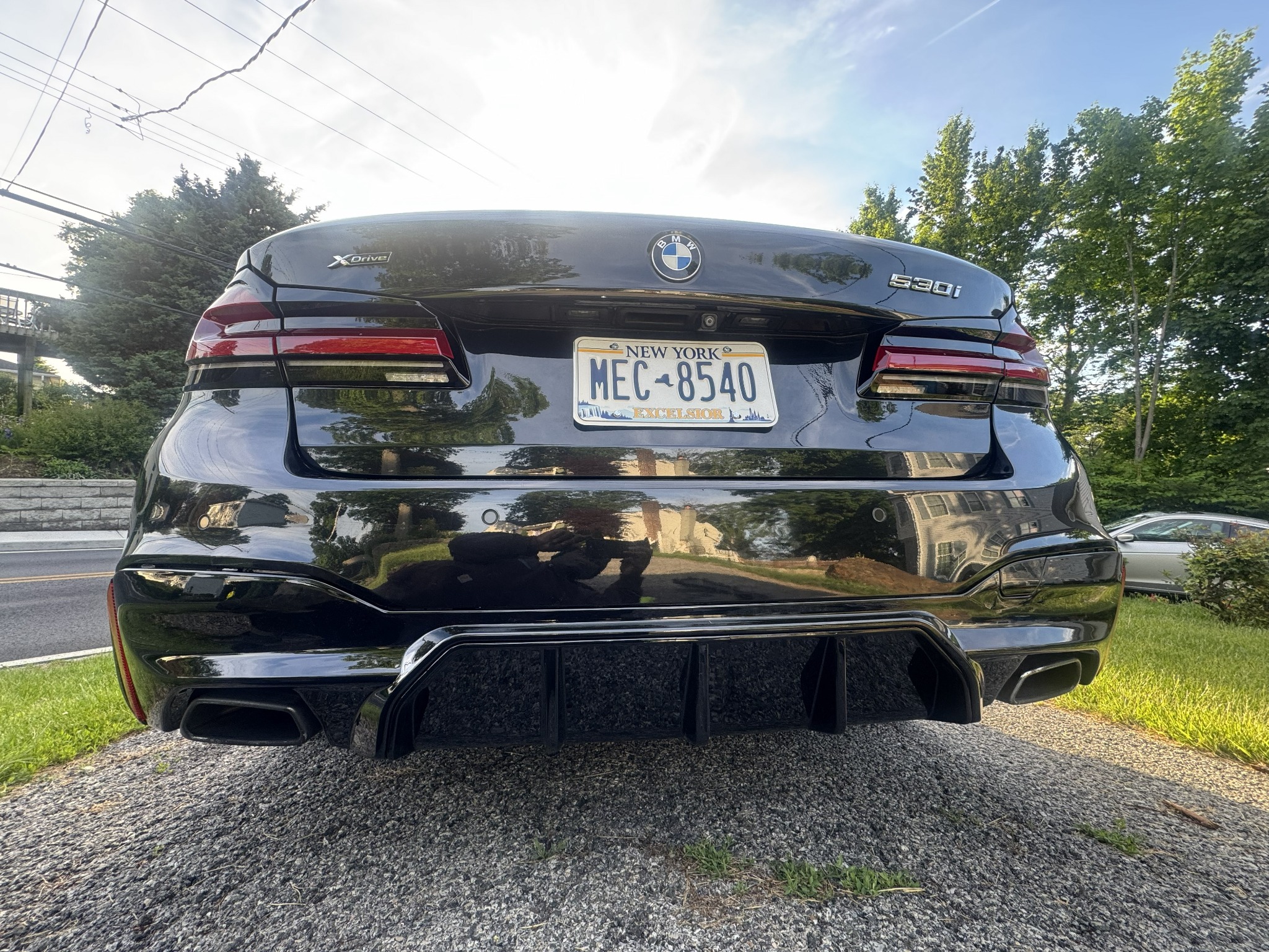 BMW 530i finished rear bumper and diffuser