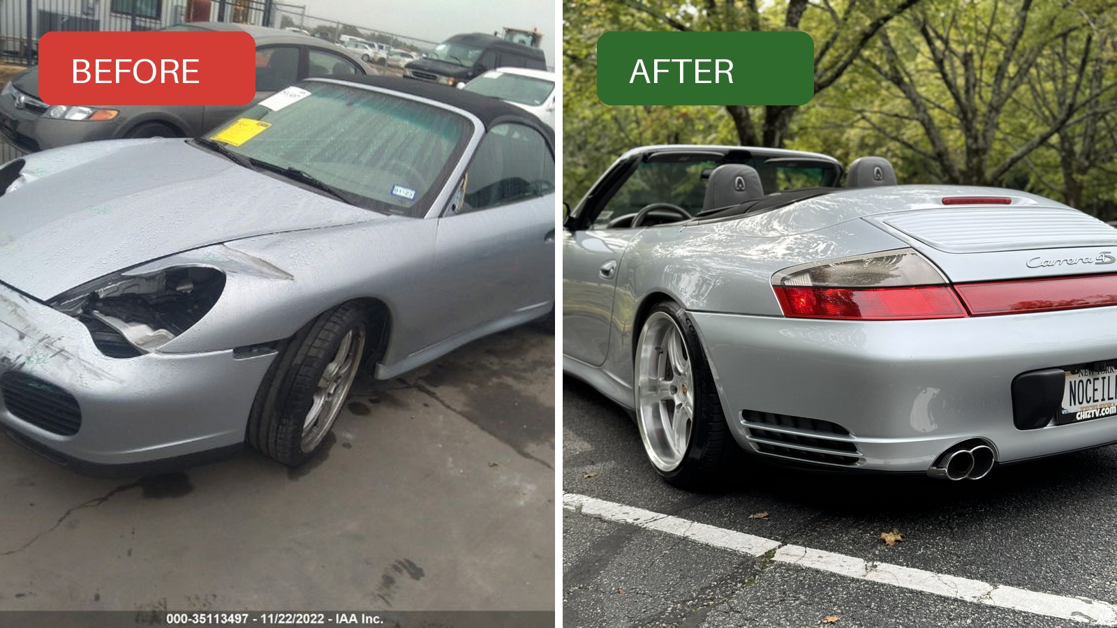 Porsche 996 Carrera 4S before and after